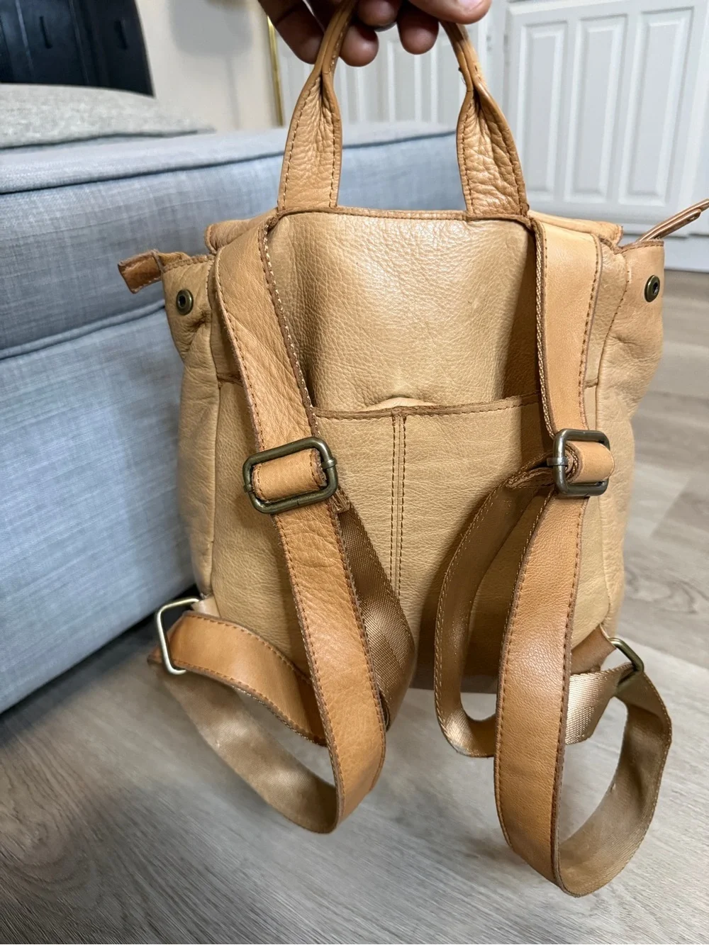 American Leather Co Tan Leather Backpack